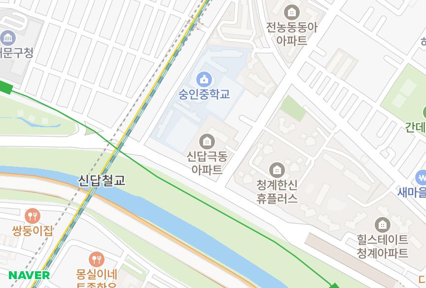 서울특별시 동대문구 답십리동 신답극동 위치·실거래 시세 지도