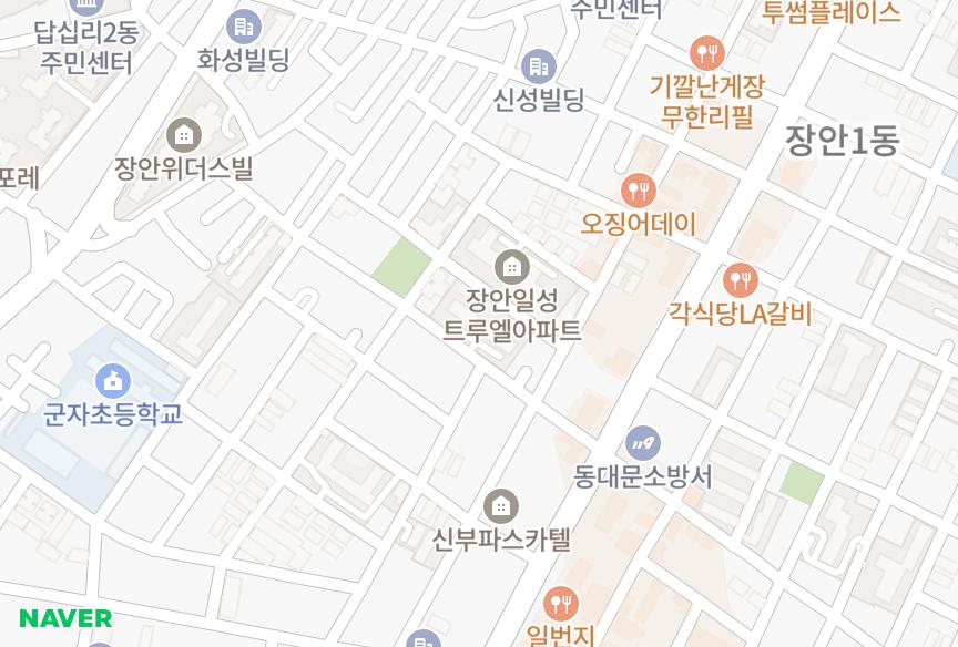 서울특별시 동대문구 장안동 장안동신일해피트리 위치·실거래 시세 지도