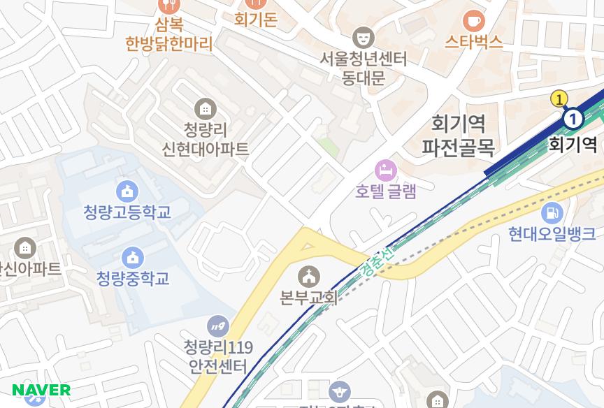 서울특별시 동대문구 회기동 민족통일MJ캠퍼스경희대 위치·실거래 시세 지도