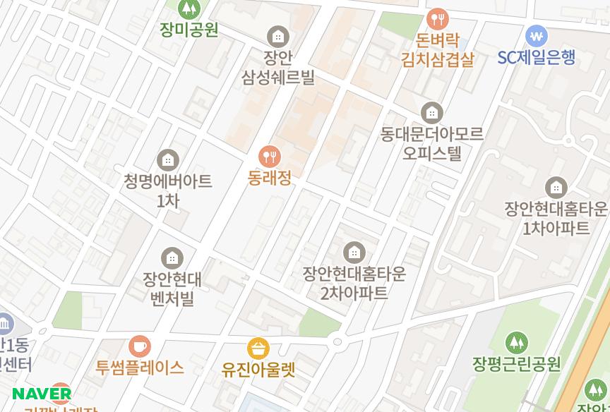 서울특별시 동대문구 장안동 장안태솔아파트3차 위치·실거래 시세 지도
