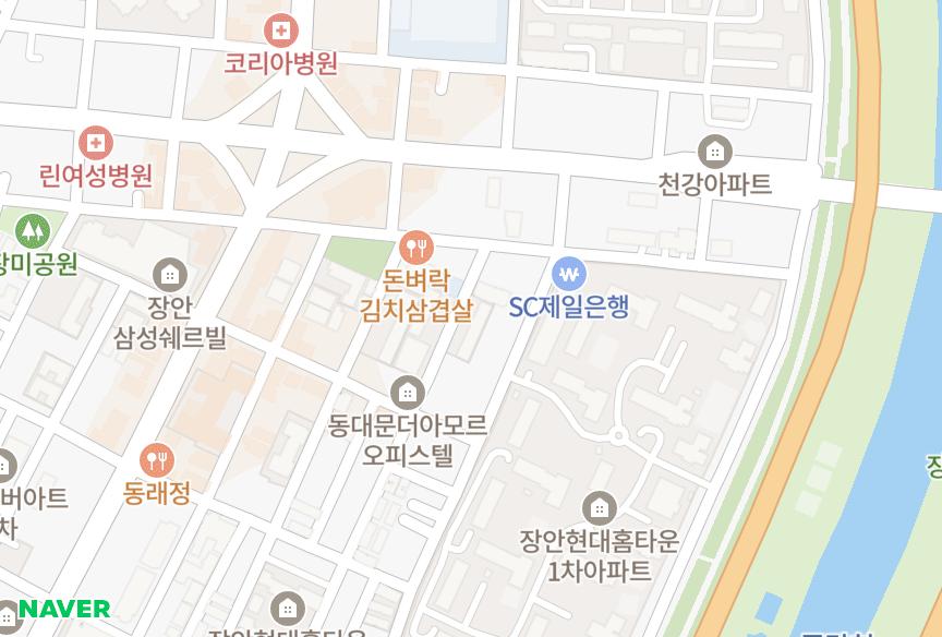 서울특별시 동대문구 장안동 장안타운르메이에르3차 위치·실거래 시세 지도