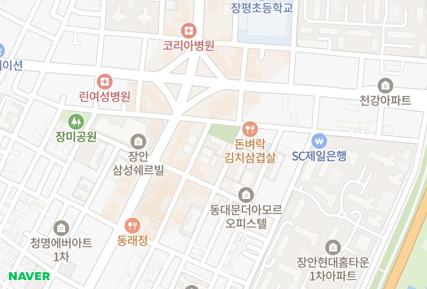 서울특별시 동대문구 장안동 르메이에르장안타운1 위치·실거래 시세 지도
