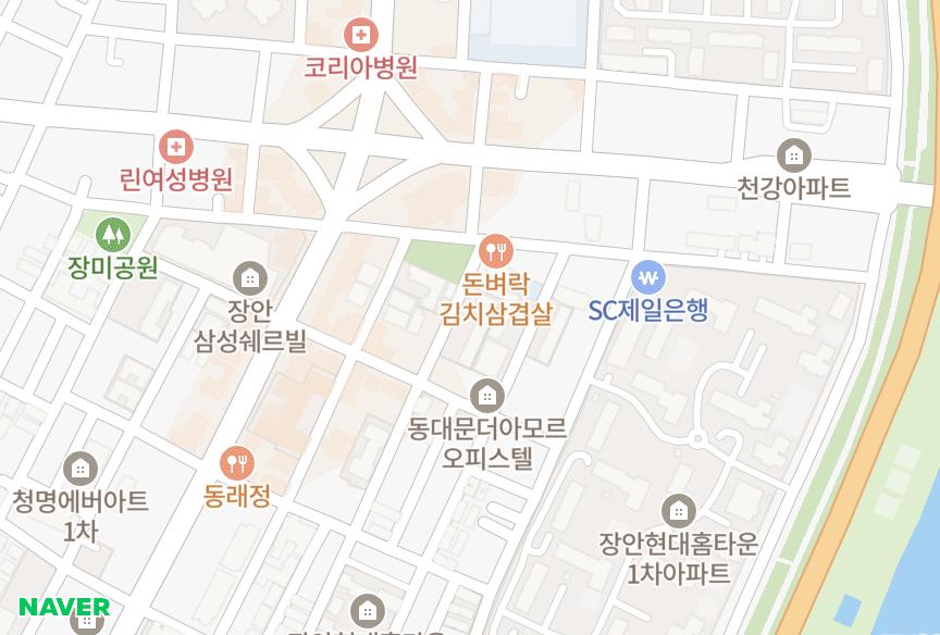 서울특별시 동대문구 장안동 장안르메이에르장안타운6차 위치·실거래 시세 지도