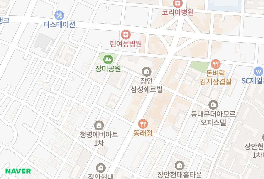 서울특별시 동대문구 장안동 장안청명에버아트3차 위치·실거래 시세 지도