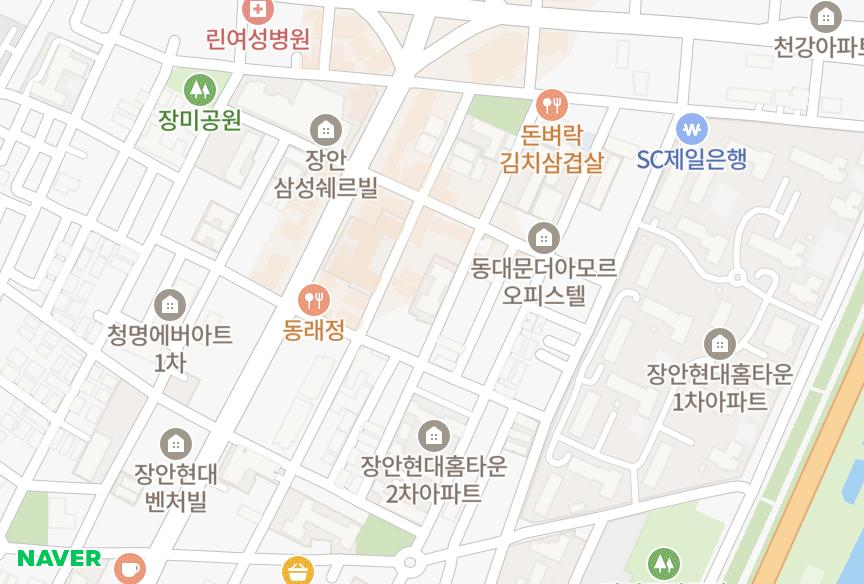 서울특별시 동대문구 장안동 형인휴아름101동 위치·실거래 시세 지도