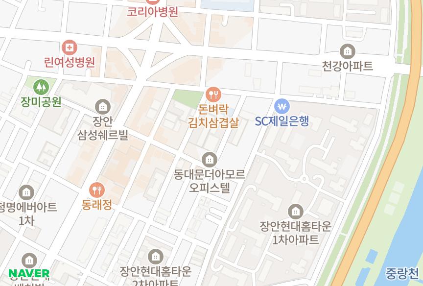 서울특별시 동대문구 장안동 르메이에르장안타운II 위치·실거래 시세 지도