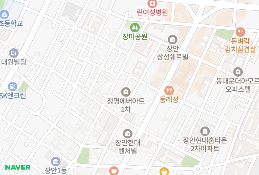 서울특별시 동대문구 장안동 제이드파크 위치·실거래 시세 지도