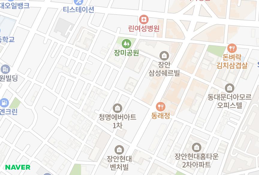 서울특별시 동대문구 장안동 장안태솔에버빌2차 위치·실거래 시세 지도