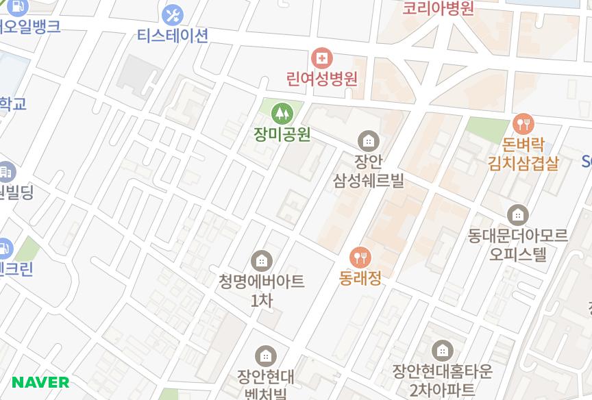서울특별시 동대문구 장안동 장안태솔에버빌3차 위치·실거래 시세 지도