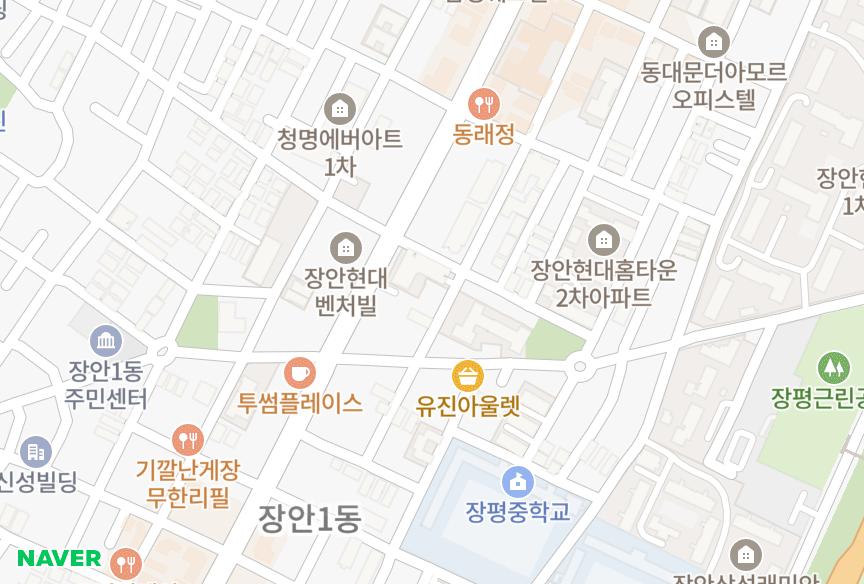 서울특별시 동대문구 장안동 태솔타워 위치·실거래 시세 지도