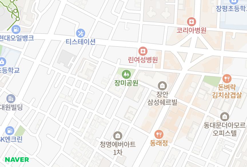 서울특별시 동대문구 장안동 리치 위치·실거래 시세 지도