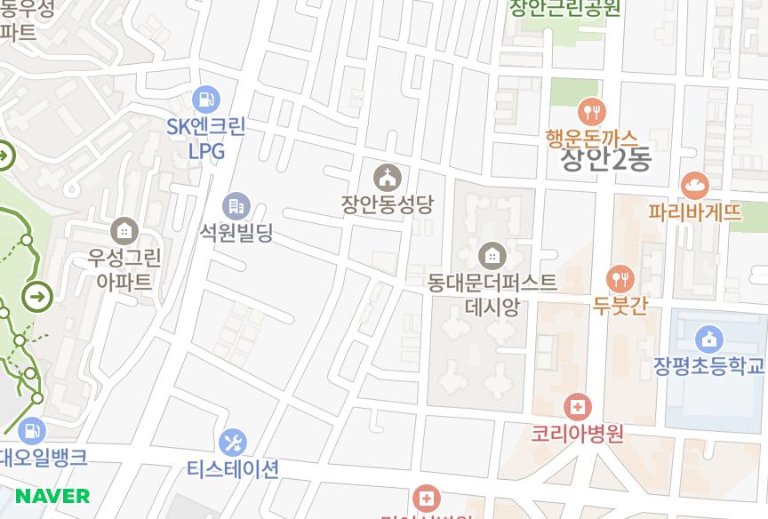 서울특별시 동대문구 장안동 유엔팰리스 위치·실거래 시세 지도