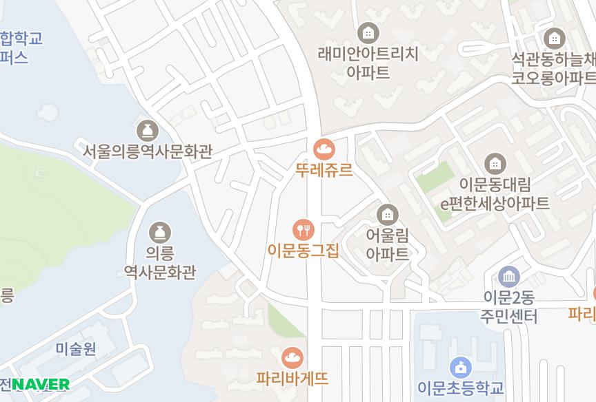 서울특별시 동대문구 이문동 주성아우라 위치·실거래 시세 지도