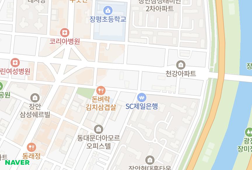 서울특별시 동대문구 장안동 젬스톤힐즈 위치·실거래 시세 지도