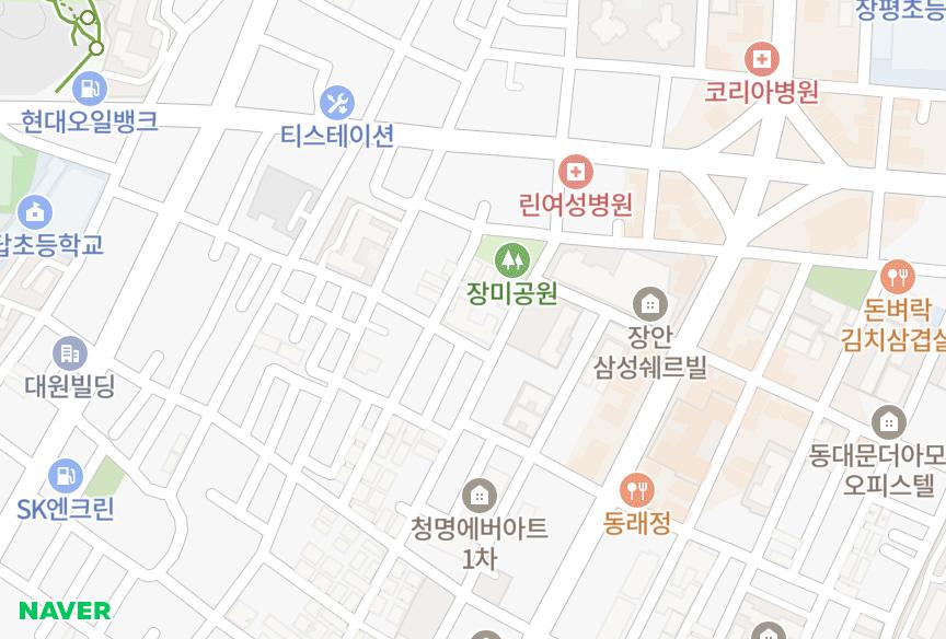 서울특별시 동대문구 장안동 장안U포그니2차 위치·실거래 시세 지도