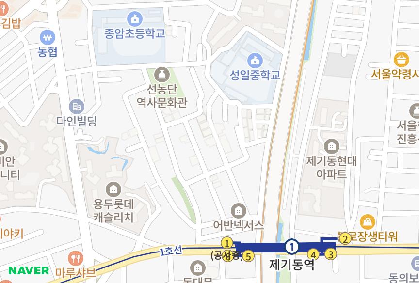서울특별시 동대문구 제기동 동성네스트빌 위치·실거래 시세 지도