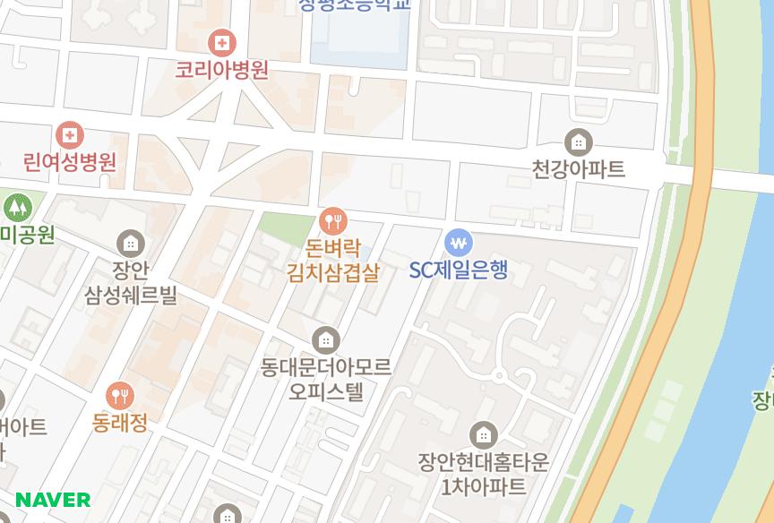 서울특별시 동대문구 장안동 장안월튼파크뷰2차 위치·실거래 시세 지도