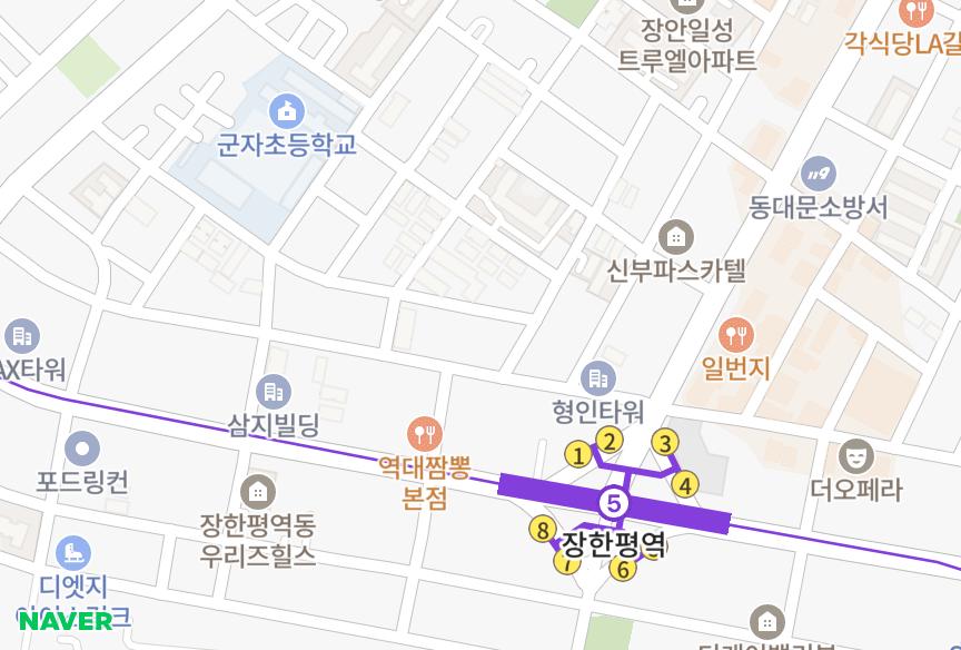 서울특별시 동대문구 장안동 장안예원 위치·실거래 시세 지도