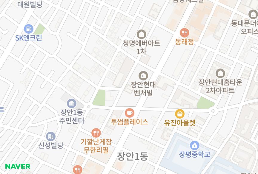 서울특별시 동대문구 장안동 가우디트윈캐슬1차 위치·실거래 시세 지도
