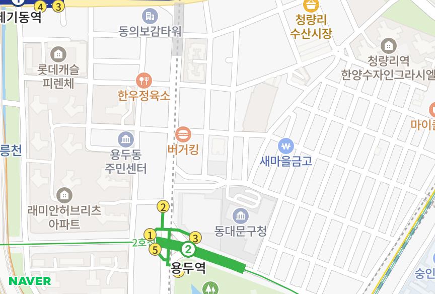 서울특별시 동대문구 용두동 리채 위치·실거래 시세 지도