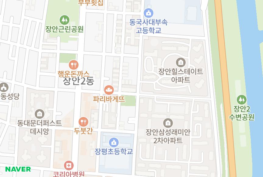 서울특별시 동대문구 장안동 삼성그린 위치·실거래 시세 지도