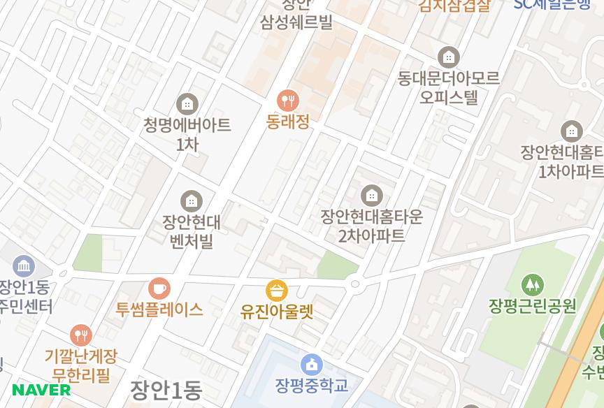 서울특별시 동대문구 장안동 대성장안애캐슬 위치·실거래 시세 지도