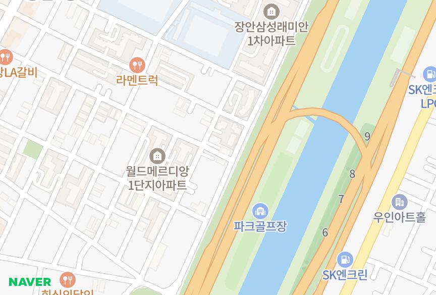 서울특별시 동대문구 장안동 흥해오크팰리스아파트(440-5번지) 위치·실거래 시세 지도