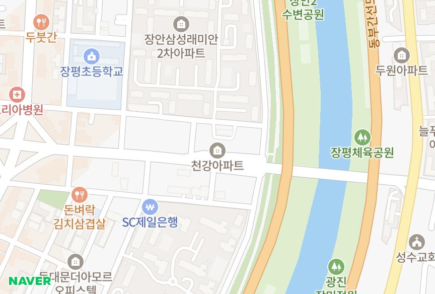 서울특별시 동대문구 장안동 천강 위치·실거래 시세 지도