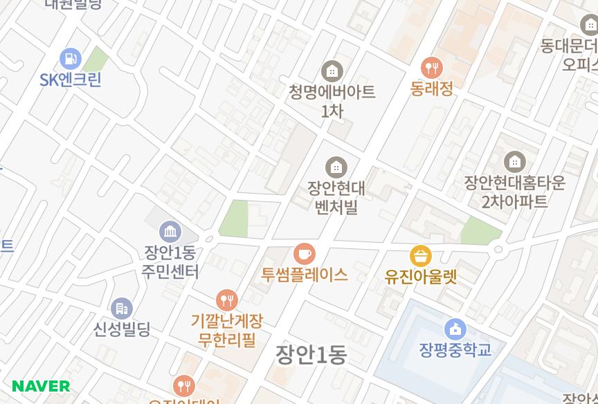 서울특별시 동대문구 장안동 가우디트윈캐슬2차 위치·실거래 시세 지도
