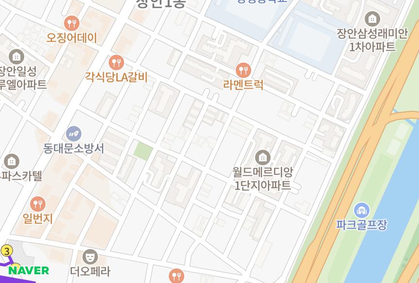 서울특별시 동대문구 장안동 금호 위치·실거래 시세 지도