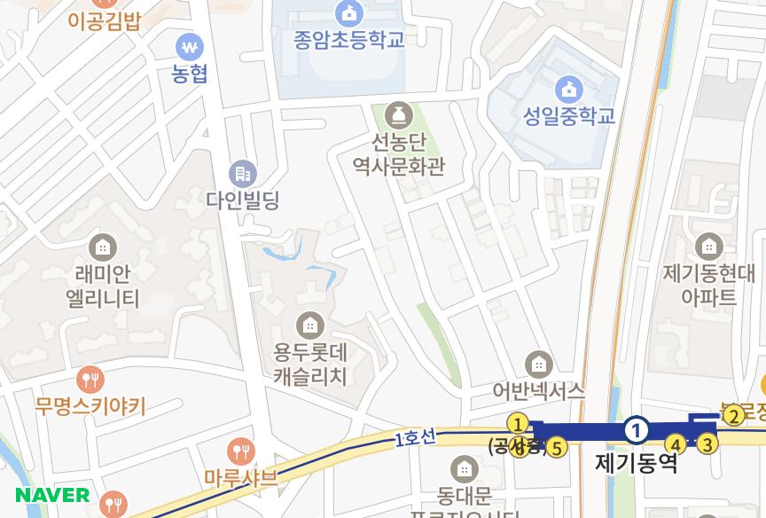 서울특별시 동대문구 용두동 삼성힐 위치·실거래 시세 지도