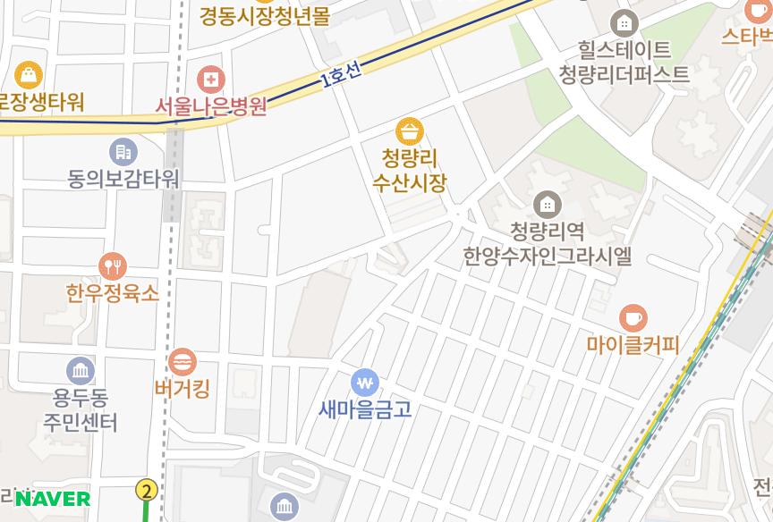 서울특별시 동대문구 용두동 용두 위치·실거래 시세 지도