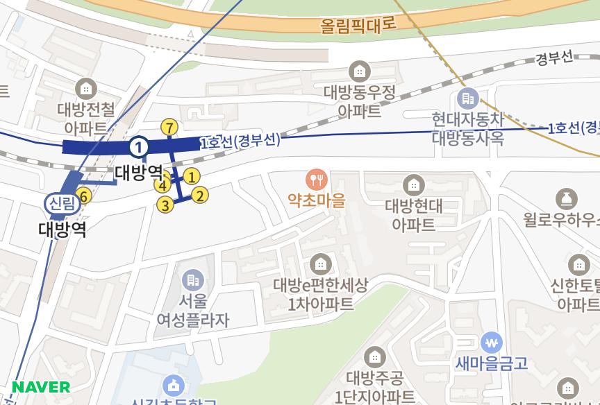 서울특별시 동작구 대방동 아데나339차 위치·실거래 시세 지도