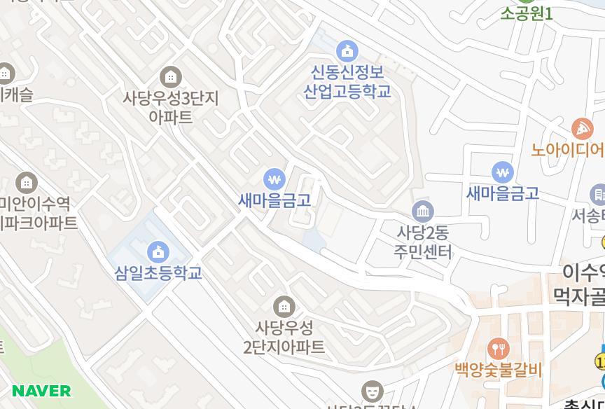 서울특별시 동작구 사당동 대아3차아파트(경남아너스빌) 위치·실거래 시세 지도