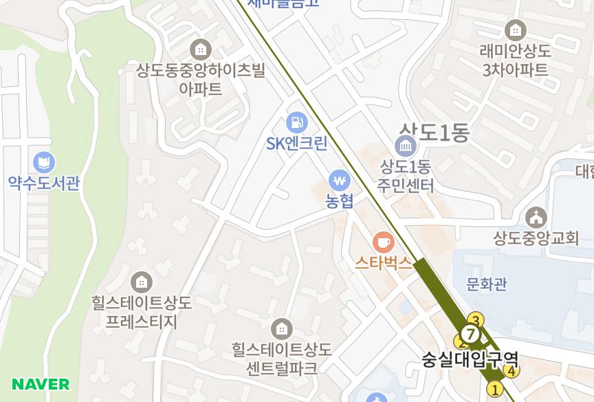 서울특별시 동작구 상도동 씨티아모리움 위치·실거래 시세 지도