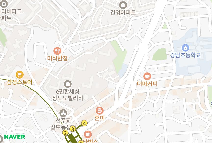 서울특별시 동작구 상도동 상도동대우유로카운티 위치·실거래 시세 지도