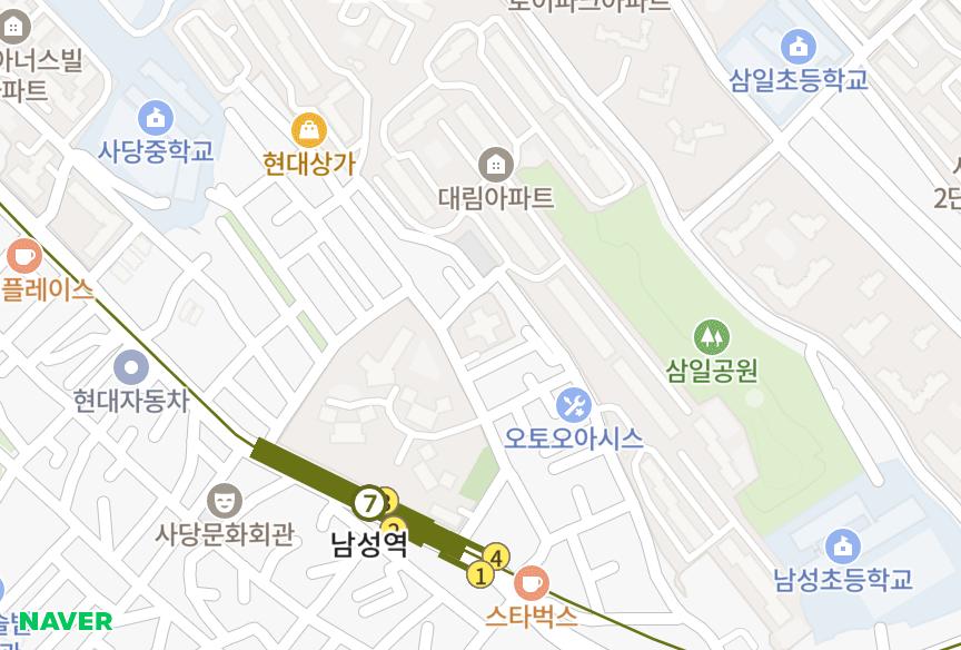 서울특별시 동작구 사당동 이너스내안애 위치·실거래 시세 지도