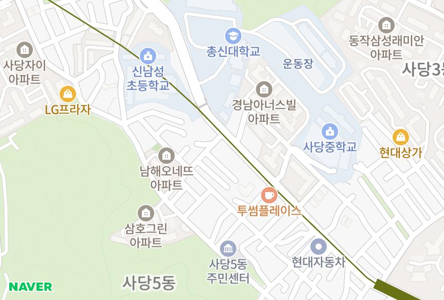 서울특별시 동작구 사당동 사당휴브리지 위치·실거래 시세 지도