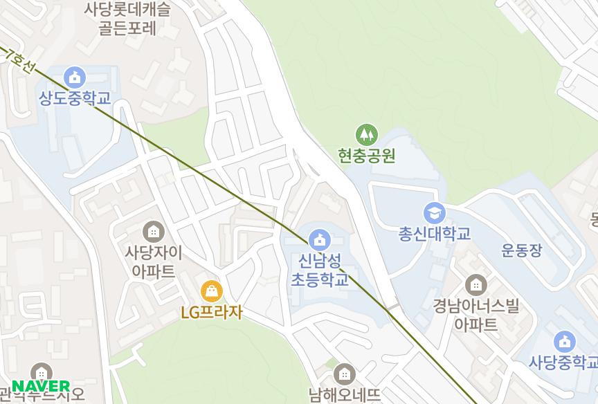 서울특별시 동작구 사당동 인정 위치·실거래 시세 지도