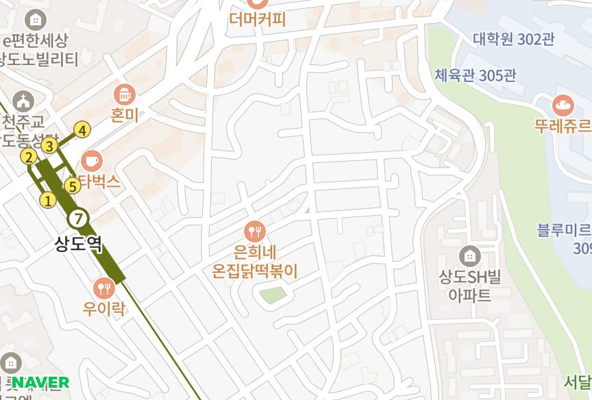 서울특별시 동작구 상도1동 두이노블레스 위치·실거래 시세 지도