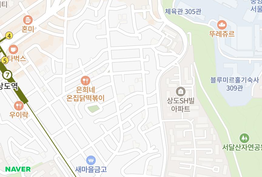 서울특별시 동작구 상도1동 백경 위치·실거래 시세 지도