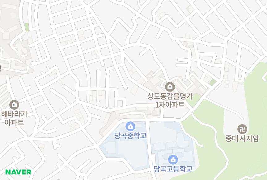 서울특별시 동작구 상도동 초원 위치·실거래 시세 지도