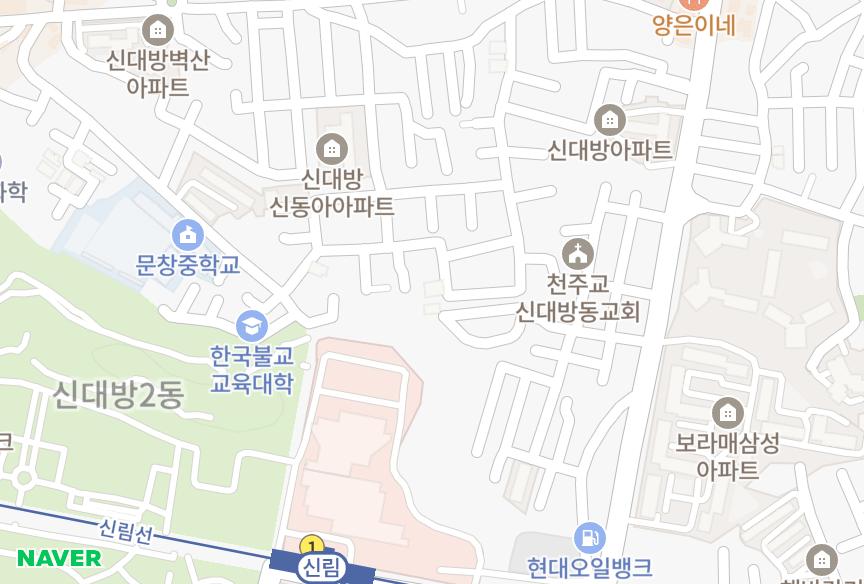 서울특별시 동작구 신대방동 엘리스 위치·실거래 시세 지도