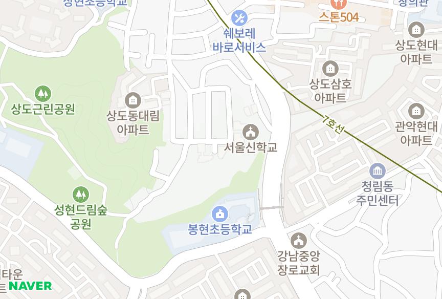 서울특별시 동작구 상도동 진성그린 위치·실거래 시세 지도