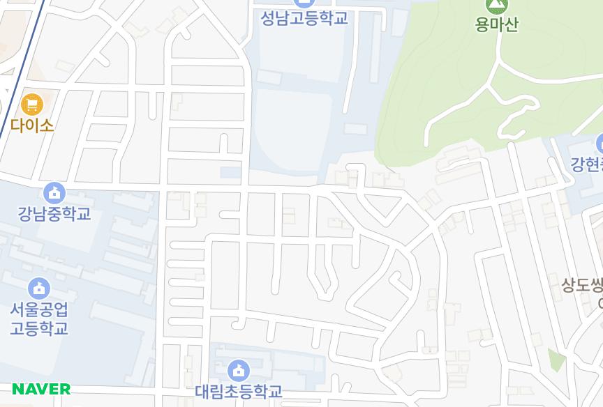 서울특별시 동작구 대방동 하나마을 위치·실거래 시세 지도