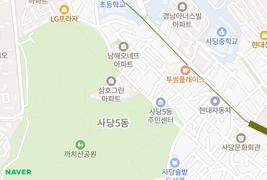서울특별시 동작구 사당동 삼성그린 위치·실거래 시세 지도