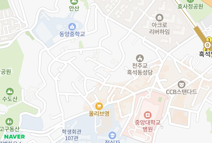 서울특별시 동작구 흑석동 중앙궁전빌라트 위치·실거래 시세 지도