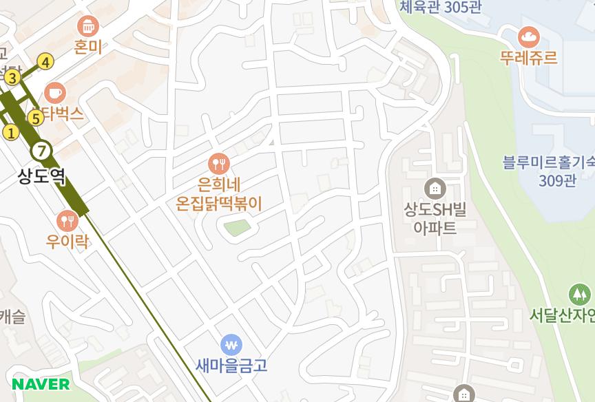 서울특별시 동작구 상도1동 대영테크빌 위치·실거래 시세 지도