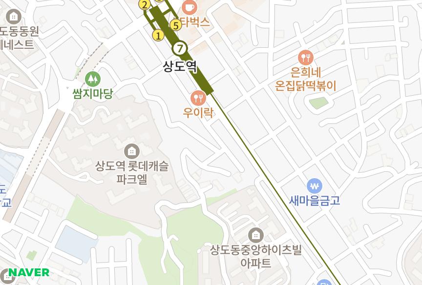 서울특별시 동작구 상도동 백촌빌라트 위치·실거래 시세 지도