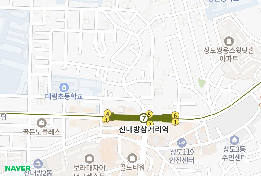서울특별시 동작구 대방동 신대방타워 위치·실거래 시세 지도